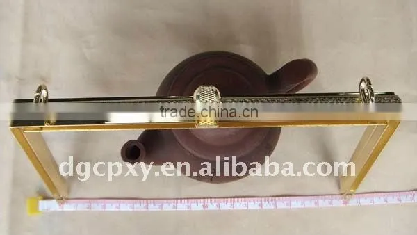 Gold plated leather bag frame