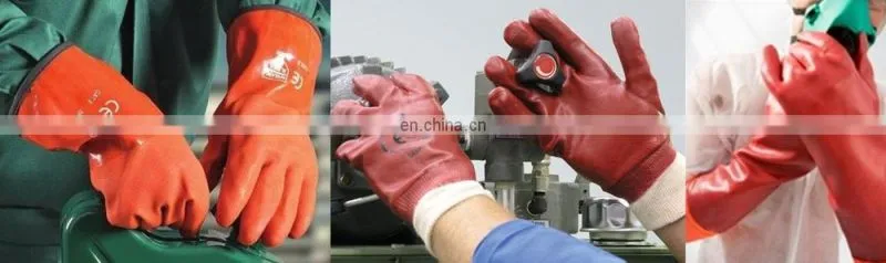 Fishing Thermal Oil Field Warm Cassimere Lined Cold Proof Blue Sandy PVC Glove, Hand Gloves, Rubber Glove