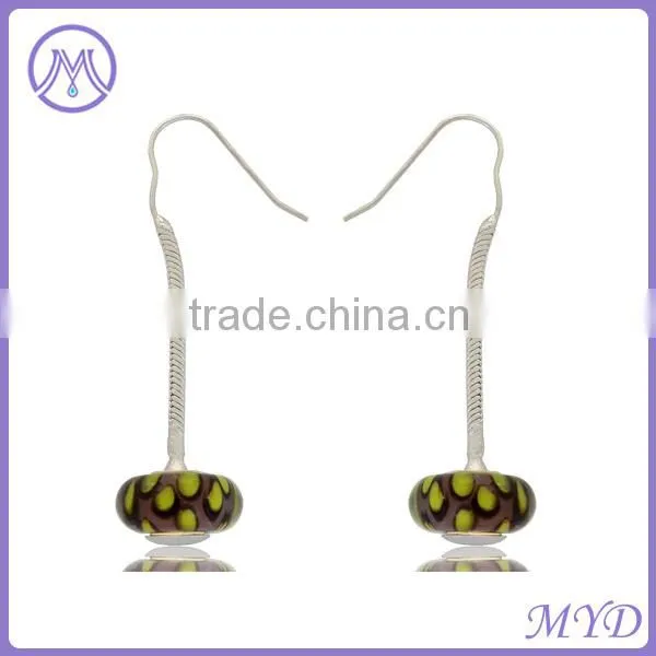 murano lampwork glass bead earrings for young women