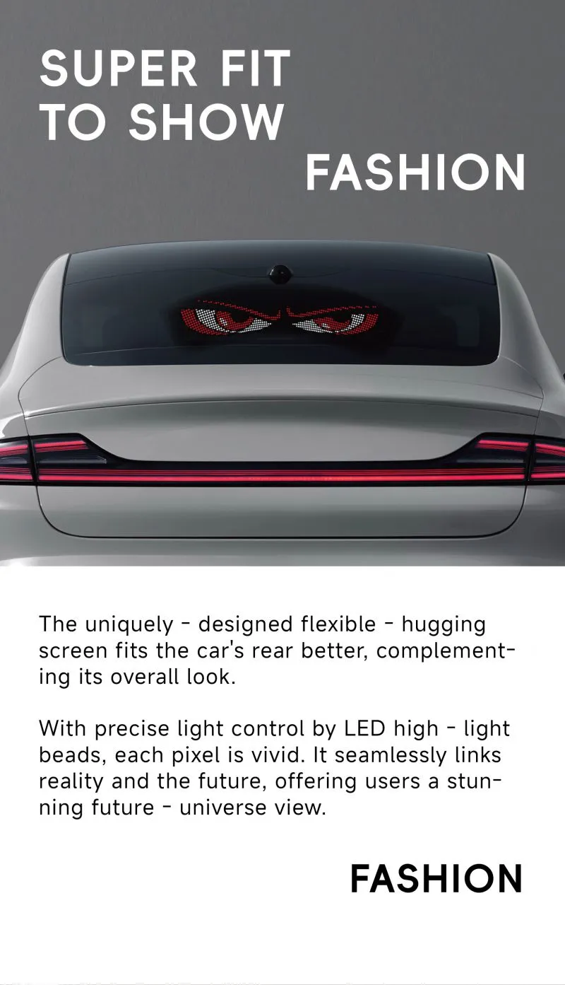 K18 Factory Wholesale New Condition APP Controlled RGB OLED Flexible Display Sign Board for Cars 1-Year Other Car Light