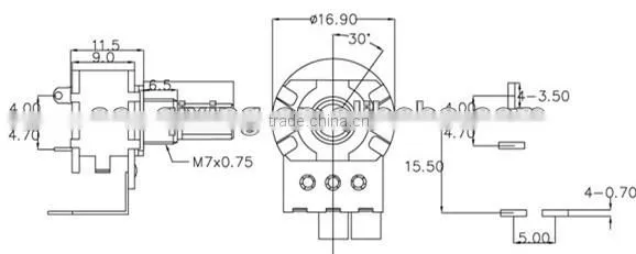 100k linear potentiometer WH148 with switch