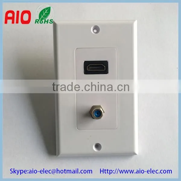 2 Port White 2.5 Ghz Standard High-Performance F type Connector Wall Plate