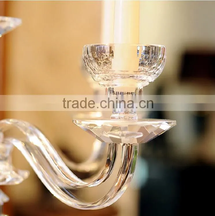 Wholesale cheap tall crystal glass candle holder for wedding
