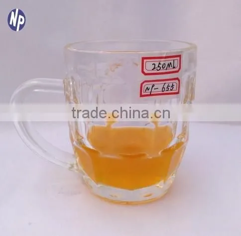 10oz pineapple clear glass beer mug with handle xuzhou