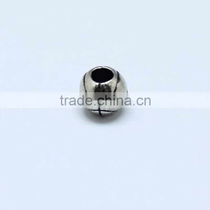 Wholesale Basketball Shape Zinc Alloy Slider Beads with Round Hole for Bracelets
