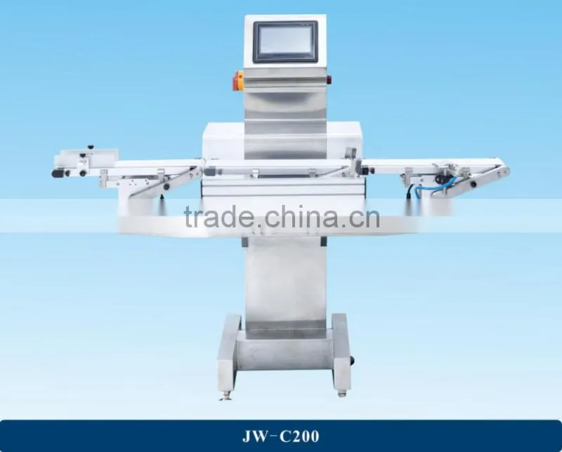 automatic online/inline checkweigher for fish,snack food ,bags,cans,box,bottle