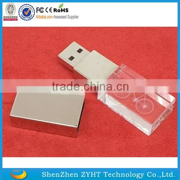 2015 new products crystal usb drive unique design with customized logo