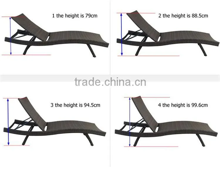 Beach Chaise Wicker Lounge Chair Outdoor Furniture Wholesale Deck Chairs Rattan Sun Deck Chair