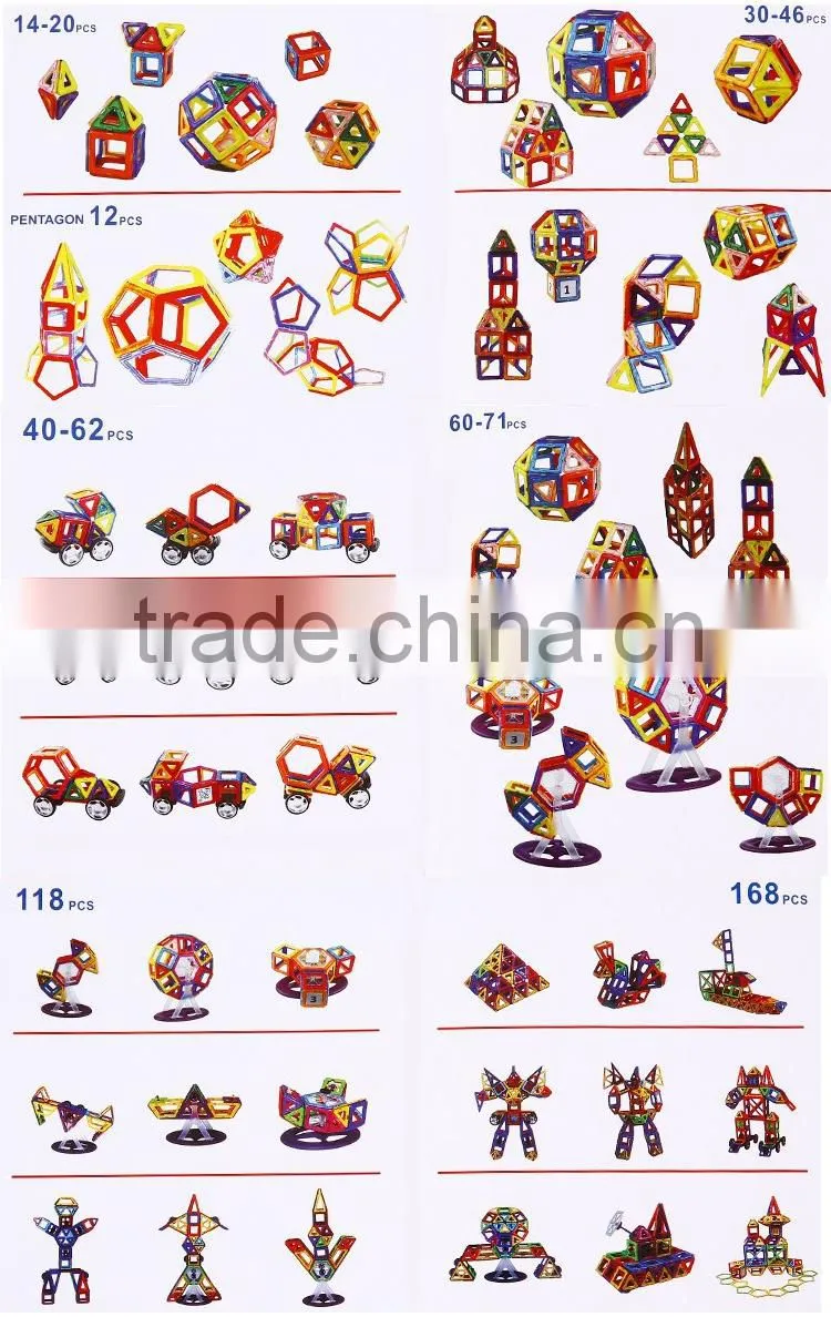 New Popular Magnetic Toy Plastic Building Block 3D Toys For Baby Gift