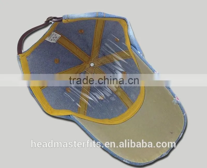 Wholesale 6 Panel Brand Blank Denim Hat Plain Denim Baseball Cap
