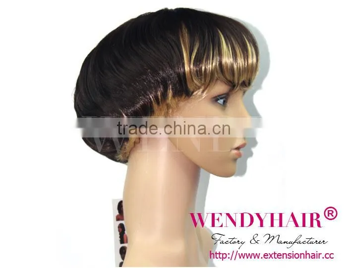 Colorful short synthetic wig most fashion style and best quality tangle free