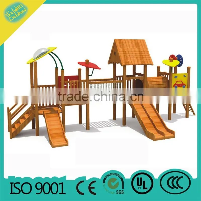 commercial outdoor wooden playground slide for kids