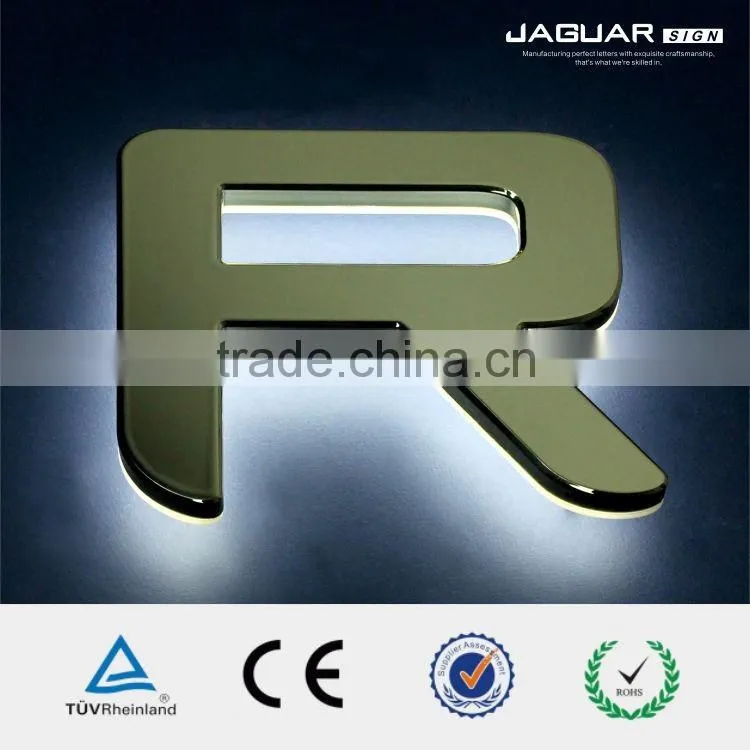 color changing outdoor usage stainless steel backlit led display illuminated letter sign