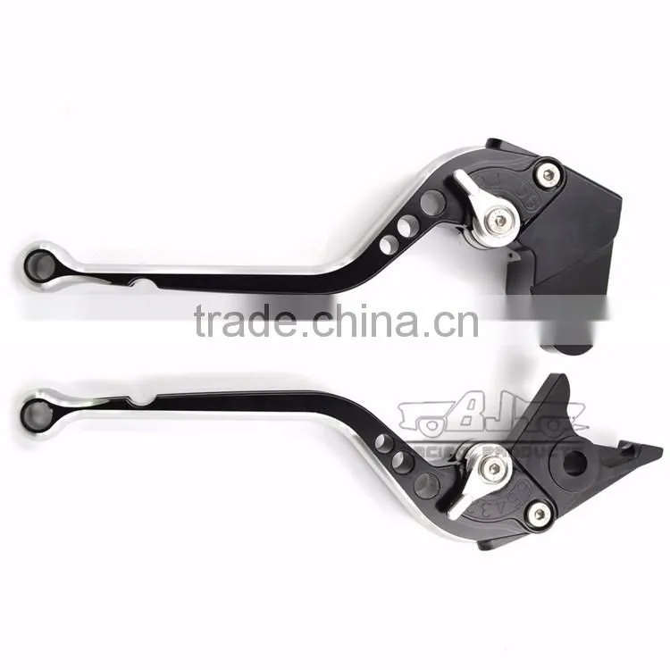 BJ-LS-011 Silver Motocross Aluminum CNC Long Clutch Brake Lever Set for Suzuki GSXR600 GSXR750 GSXR1000