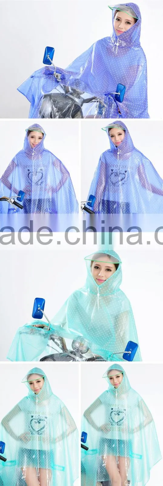 Bicycle large transparent brim thickened transparent fashion raincoat and increase