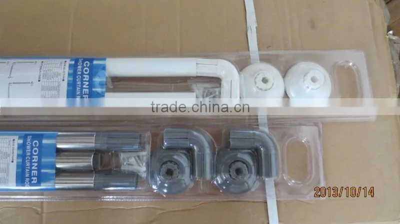 Aluminium bathroom shower curtain rod/Extension telescopic shower curtain pole