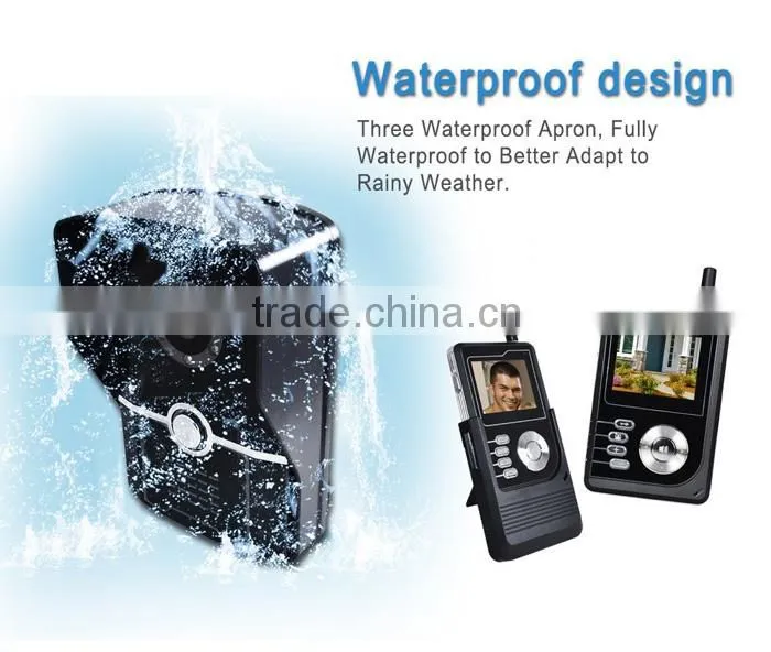 IP55 Waterproof Design 12 Ringtones Camera Intercom Doorbell Video Doorphone with ID Cards