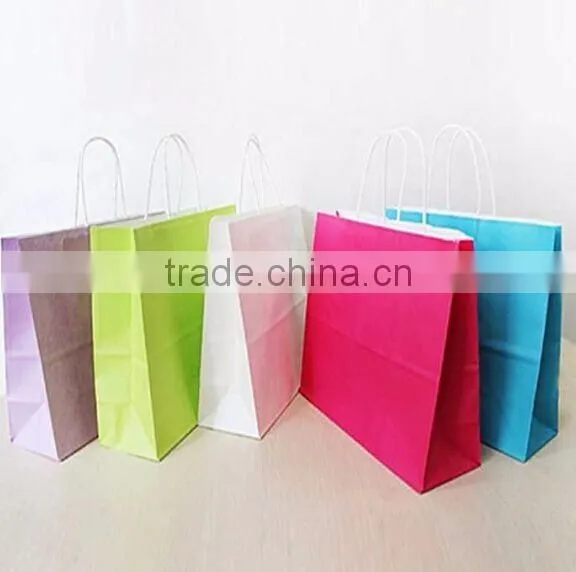 OEM Production Customized White Kraft Craft Paper Bag for wine