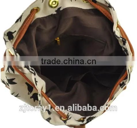 New style drawstring backpack shoulder school bag for girls