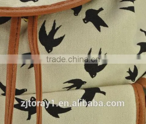 New style drawstring backpack shoulder school bag for girls