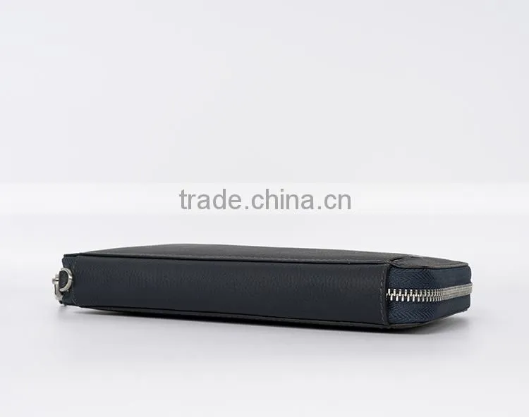 Fine man genuine cow leather wallet short style zipper wallet