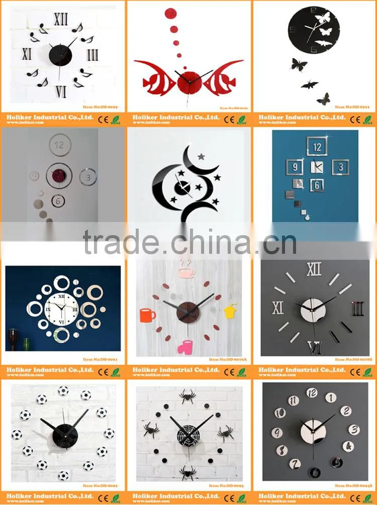 Fashion custom acrylic mirror wholesale with quartz movement