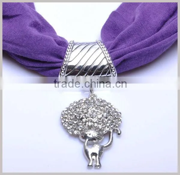 Purple Slider Pendant scarves with jewelry