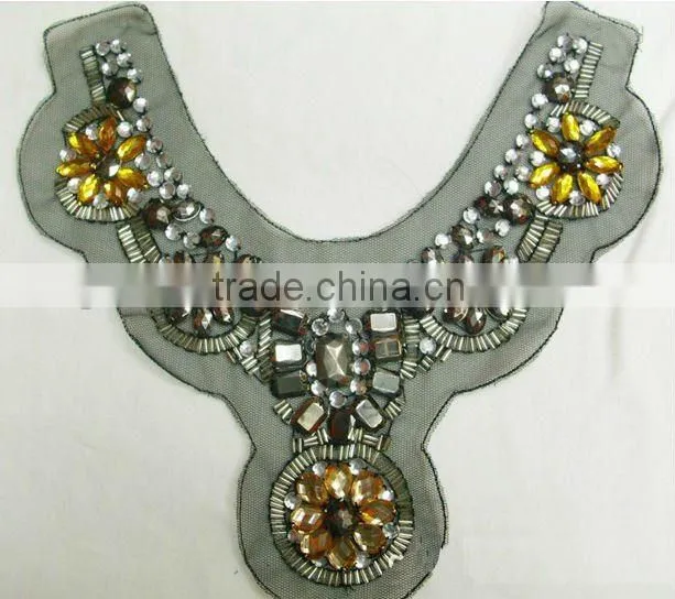 Bead Lace Collar Trimming neck designs of kurtis