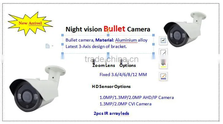 IP66 Bullet hd CCTV cvi Camera 1080P high definition 1.3 /2.0 megapixel Aluminu alloy
