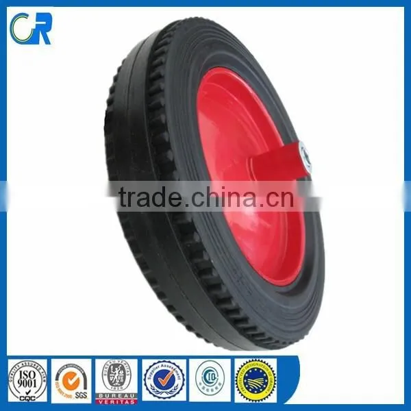 Pneumatic wheelbarrow 16 inch trolley wheels Solid rubber tyre