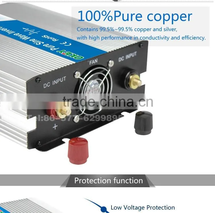 CE RoHS approved OPIP-1000w DC12v to AC 110v/220v good quality high frequency inverter sine wave used for household appliances