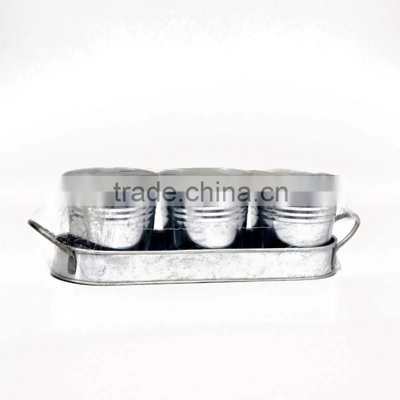 3 IN 1 IRON POTS WITH TRAY(NO PAINT) FLOWER BUCKET