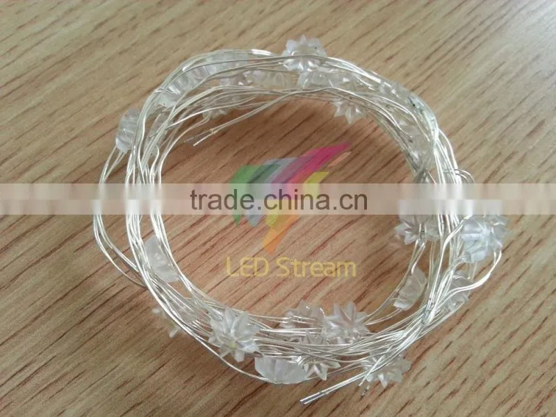 Latest Octagonal Flower LED Silver Color Copper wire string lights Fairy Lights for Christmas Holiday Lighting