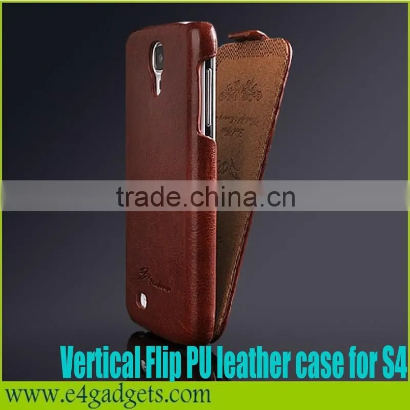 2014 new products Hot Selling Luxury Vertical Flip PU Leather phone case for Samsung galaxy s4,for Samsung Galaxy s4 case