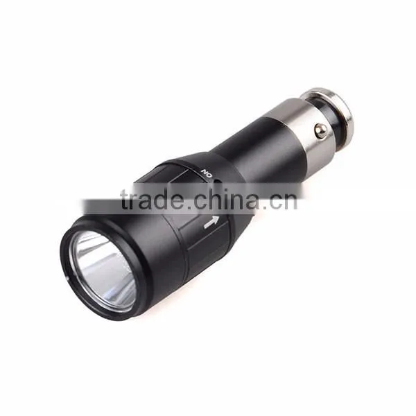 Custom Cigarette Lighter Rechargeable 12 Volt Super Bright Q5 LED Car Flashlight