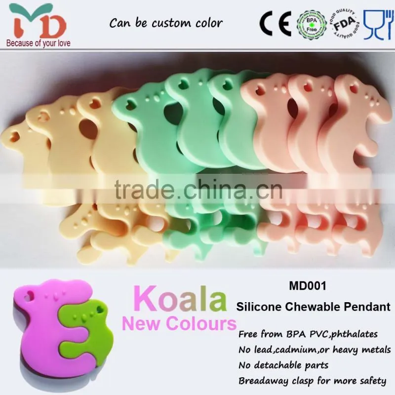 2014 Custom Silicone Teething Necklace/Food Grade /BPA Free Silicone Teething Necklace for Babies