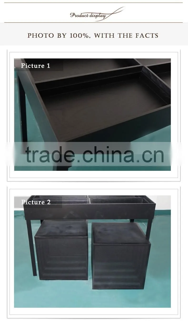 Two Square Network Rail Storage Box MDF Disign With Black Showcase Display