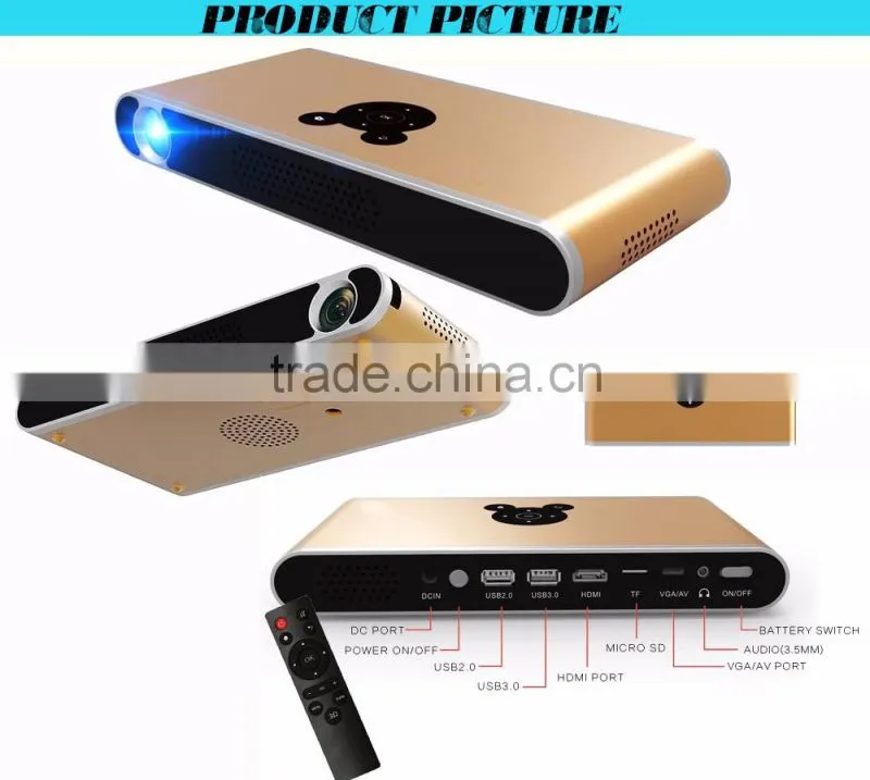 Factory Directly Mini Protable High Lumens Build In Android Smart TV Box Data Show Projector