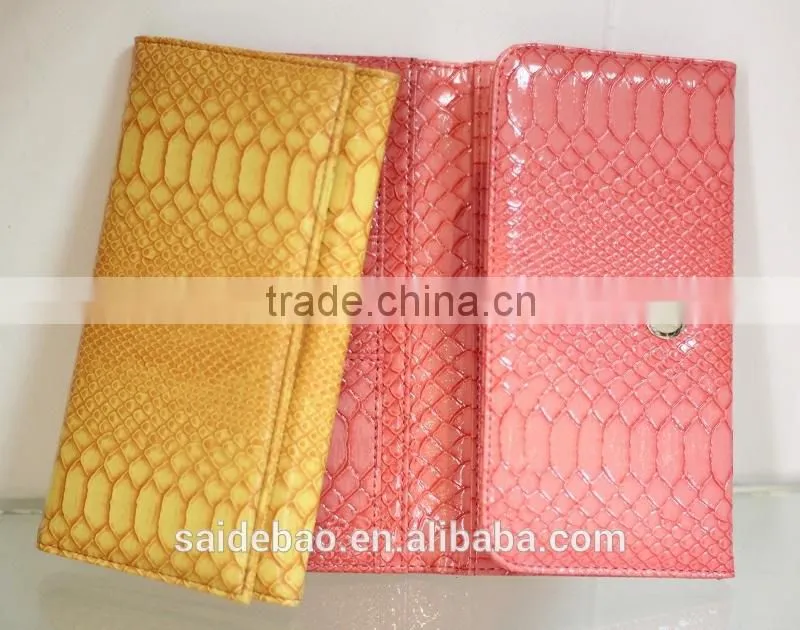elegant gloss ou leather ladies long purse,best selling christmas gift