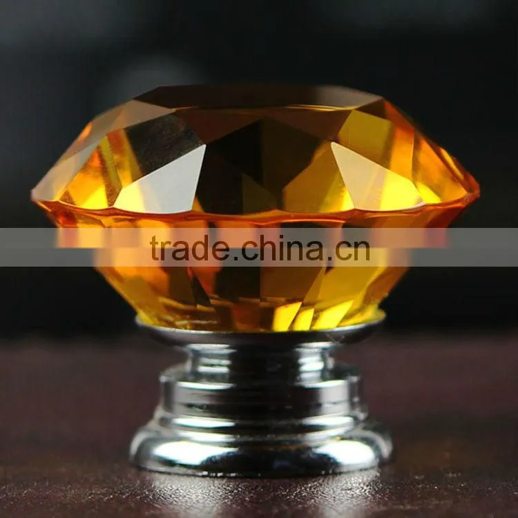 factory direct sales crystal glass fancy furniture door knob Wardrobe Knob