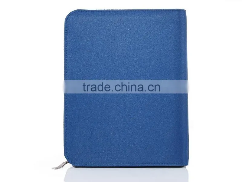 Waterproof Chief blue color genuine leather cover for notebook