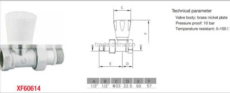 high quality brass radiator valve