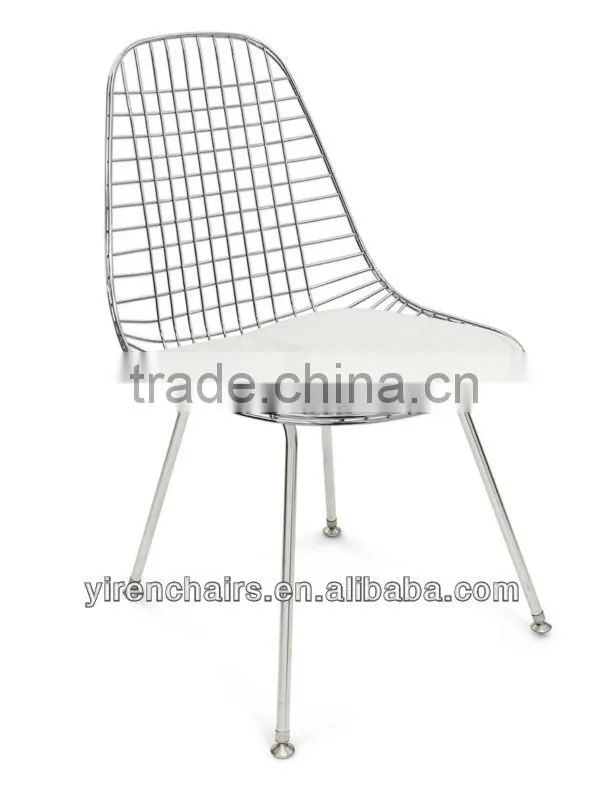 moden wire metal chair with soft seat