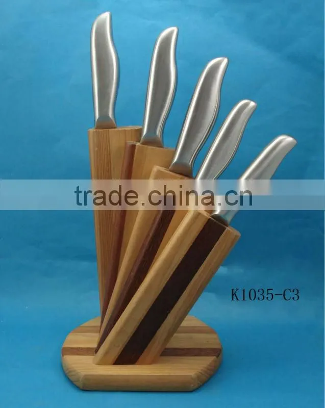 fish fillet knife with wooden block