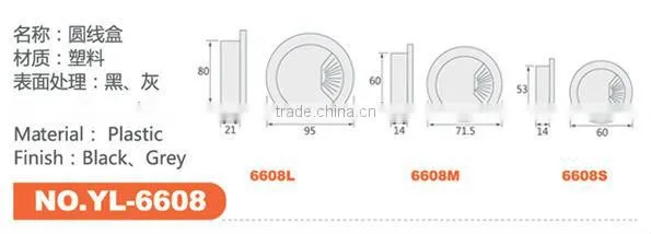 60 Diameter computer desk plastic cable grommet