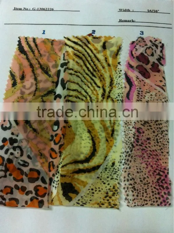 US$ 1/M up Chiffon Print Fabric Textile Stock Stocklot:G-13062226