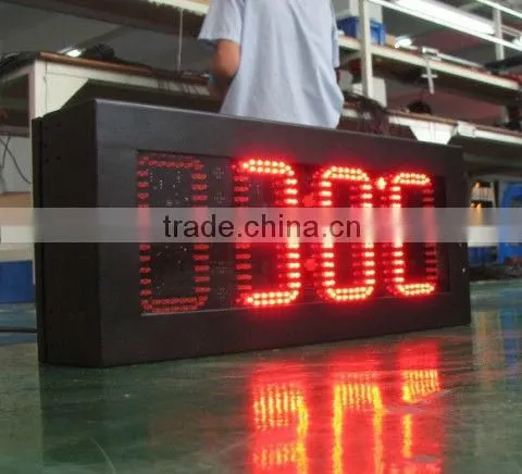 5 inches red color outdoor waterproof Led Time And Temperature Sign Board