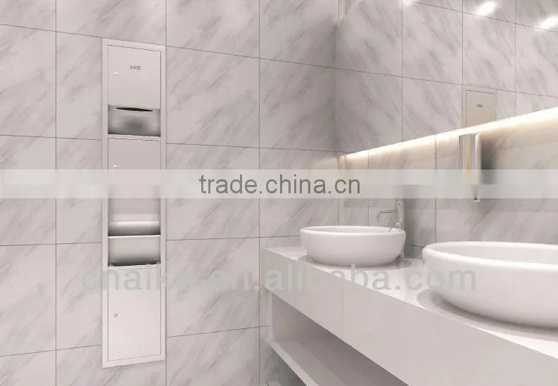 Combination Cabinet RECESSED HAND DRYER +TOWEL DISPENSER +DUSTBIN, SS.304
