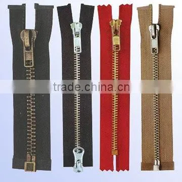 #5 metal golden brass y-teeth zipper for garments/bags/home textile
