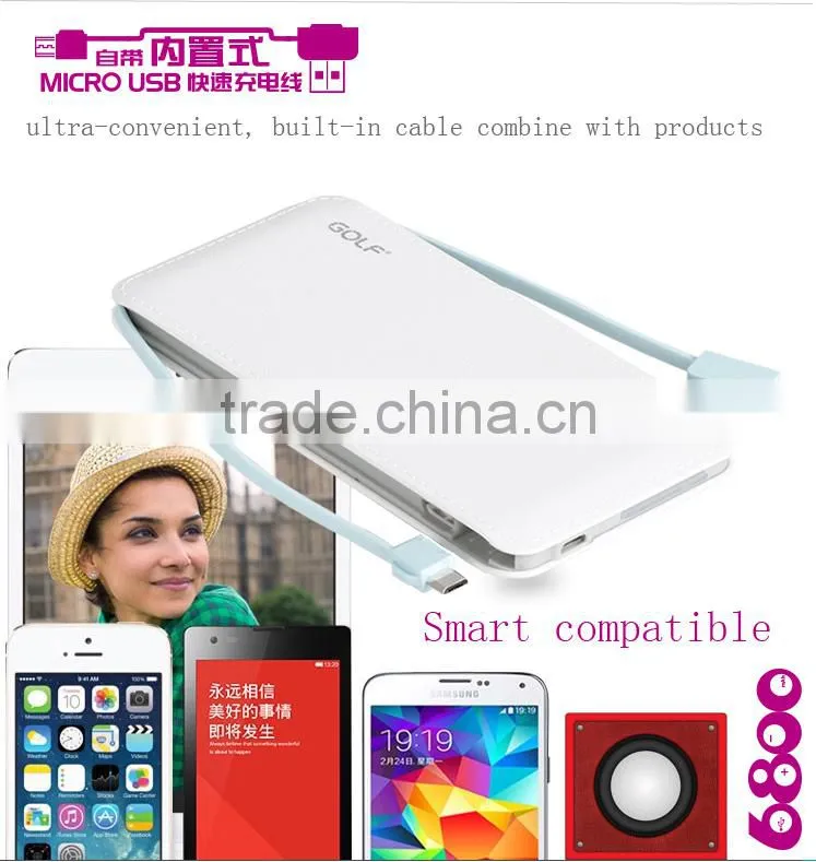 Hot selling Custom Logo 5000mAh Capacity Portable Power bank USB cable 5000mah power bank /universal portable power bank